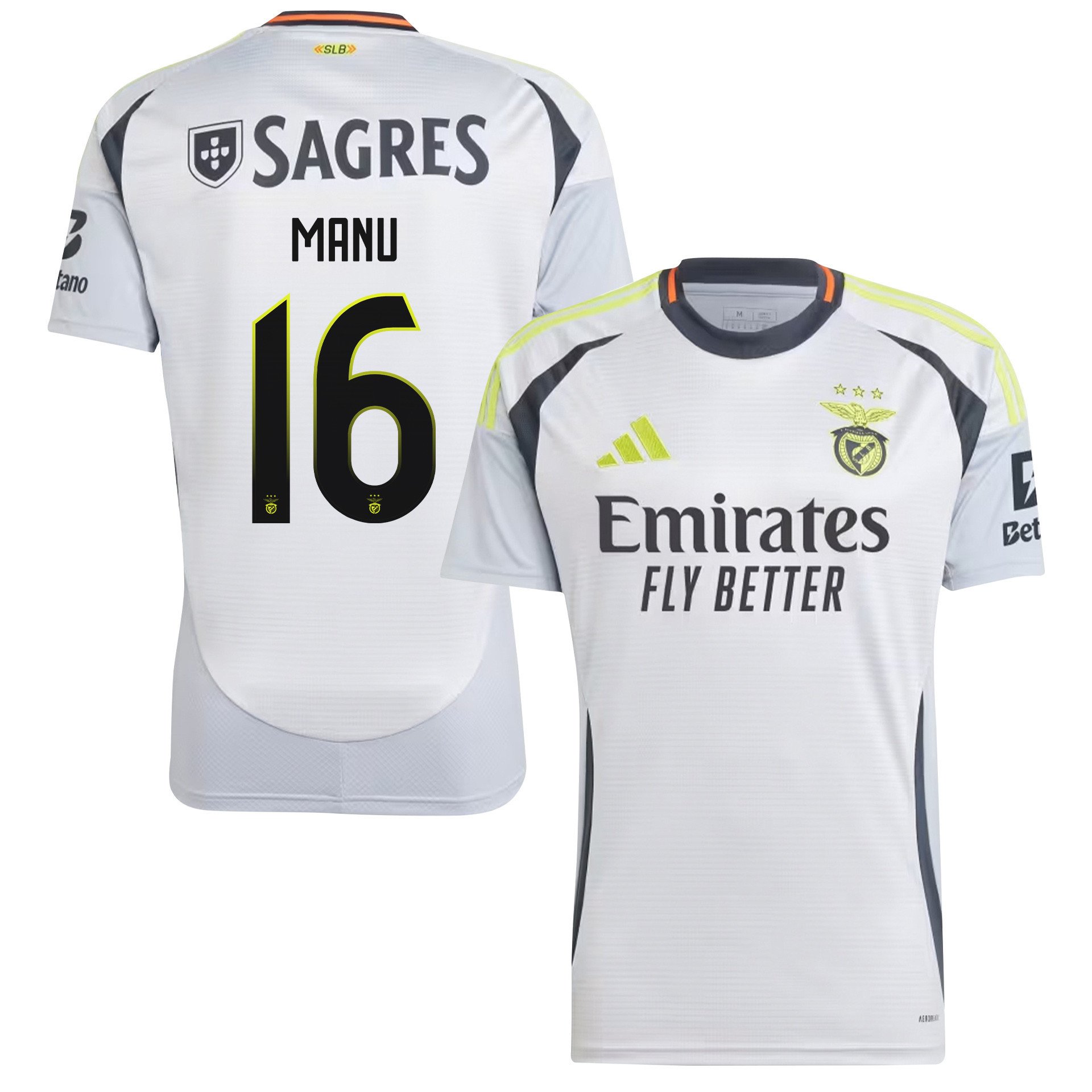 Manu Silva 16 S.L. Benfica 2024/25 Third Men Jersey - White