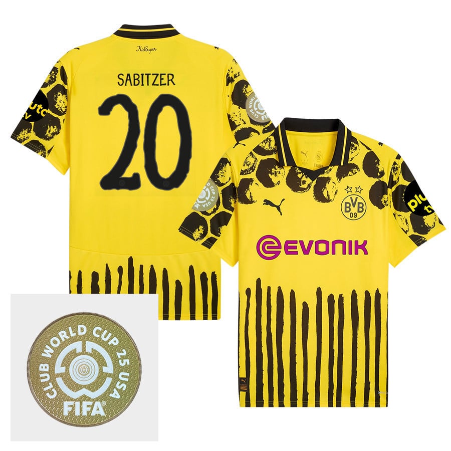 Marcel Sabitzer 20 Borussia Dortmund x KidSuper 2025/26 FIFA Club World Cup 25 USA Patch Men Jersey - Yellow