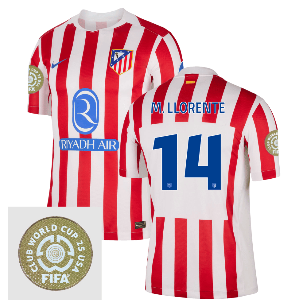 Marcos Llorente 14 Atltico de Madrid 2025/26 FIFA Club World Cup 25 USA Patch Home Men Jersey - White/Red