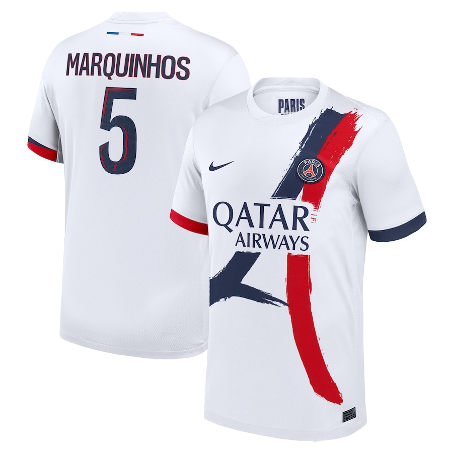 Marquinhos 5 Paris Saint-Germain 2024-25 Away Jersey - White