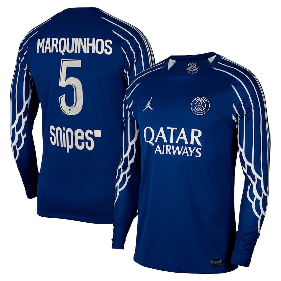 Marquinhos 5 Paris Saint-Germain 2024/25 Fourth Long Sleeve Men Jersey - Dark Blue
