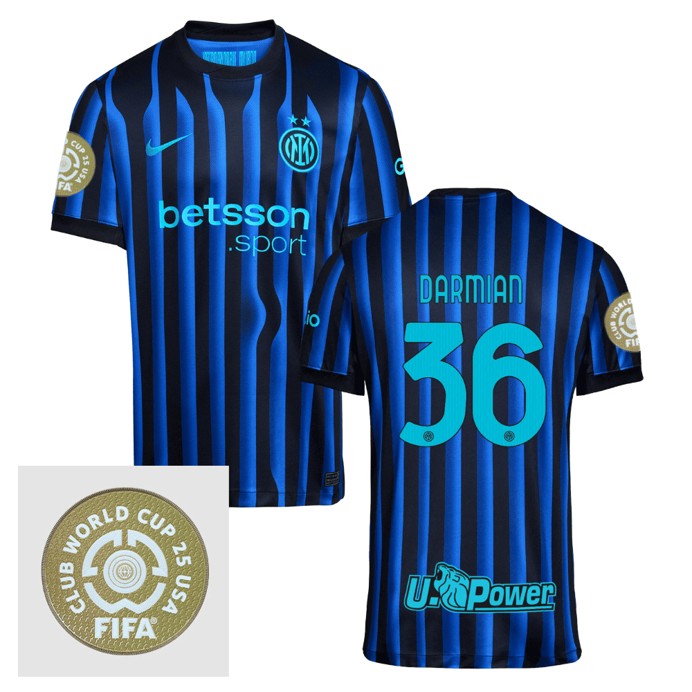 Matteo Darmian 36 Inter Milan FIFA Club World Cup 25 USA Patch Home Men Jersey - Blue