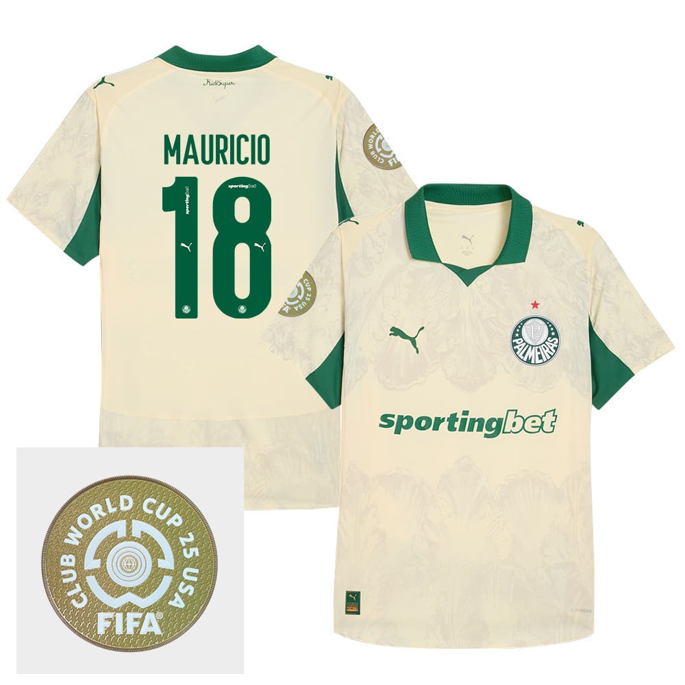 Mauricio 18 SE Palmeiras x KidSuper 2025/26 FIFA Club World Cup 25 USA Patch Men Jersey - Yellow