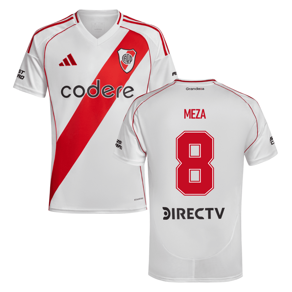Maximiliano Meza 8 River Plate 2024-25 Home Match Jersey - White