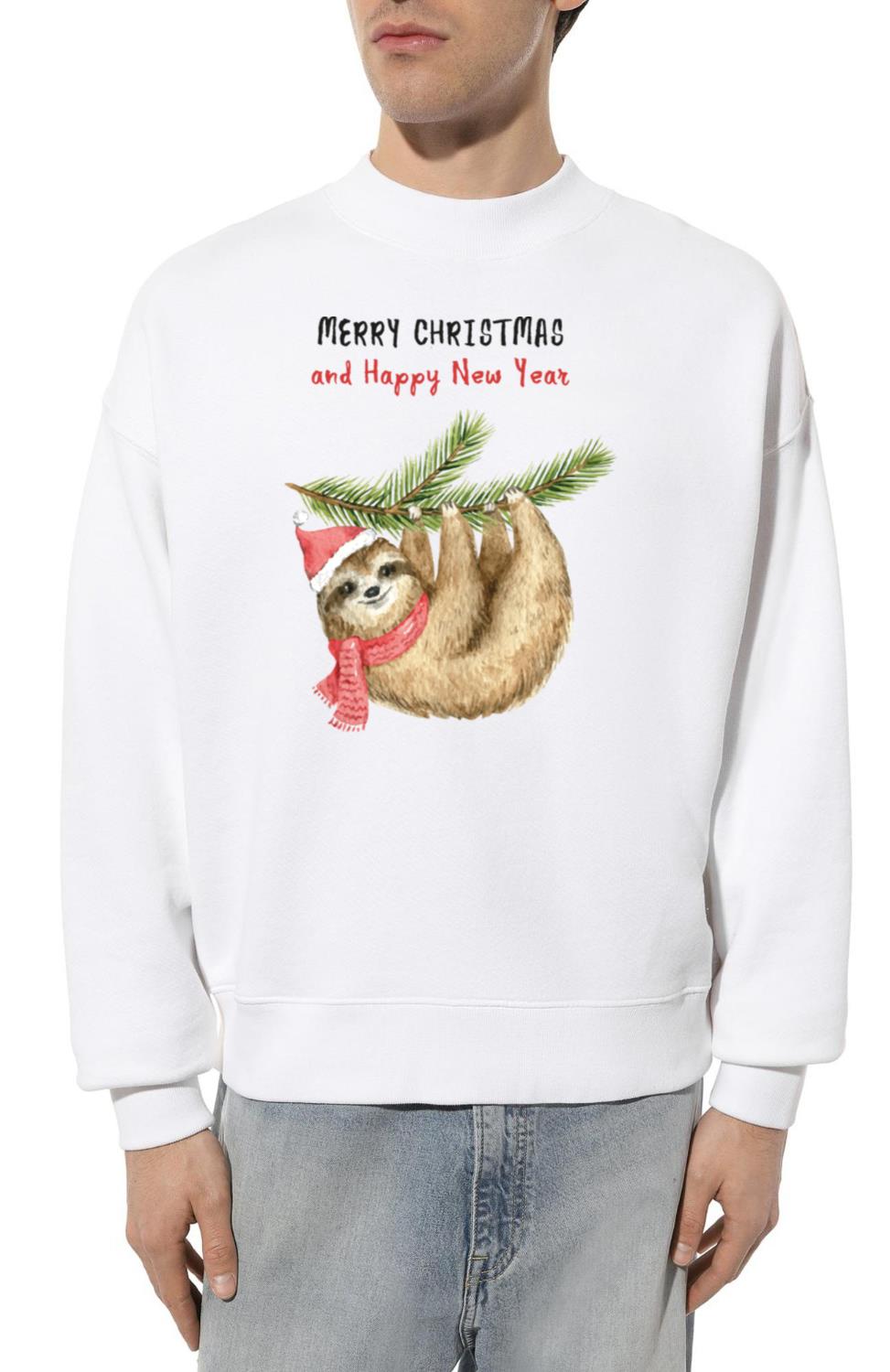 Merry Christmas Happy New Year Sloth - Unisex Sweatshirt