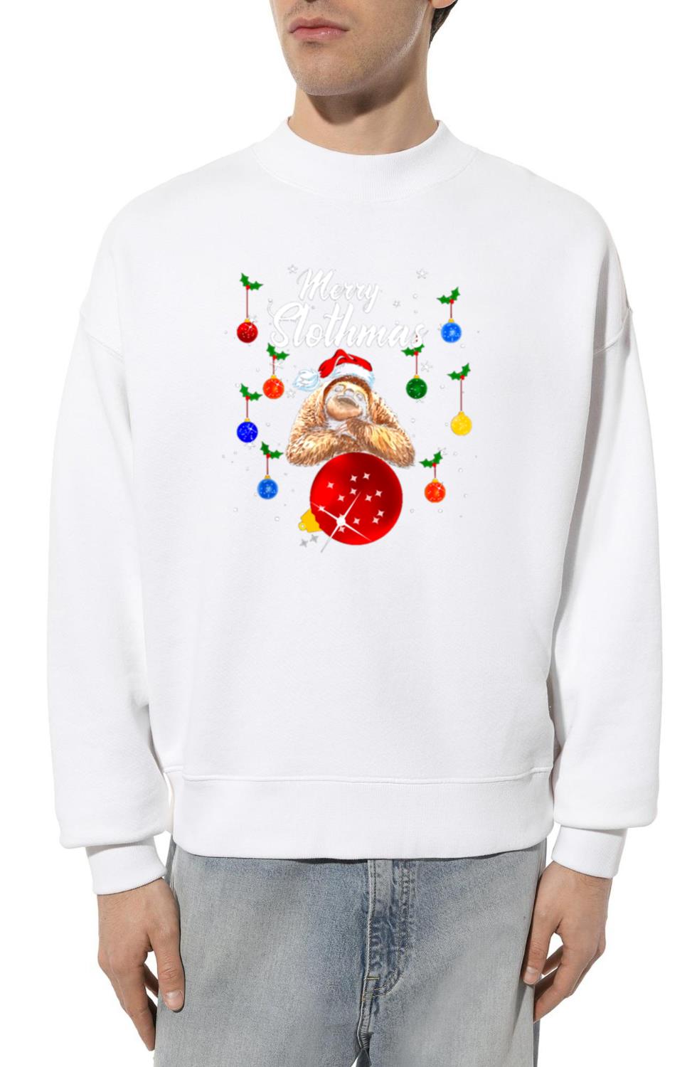 merry slothmas christmas pajama cute sloth team tr - Unisex Sweatshirt