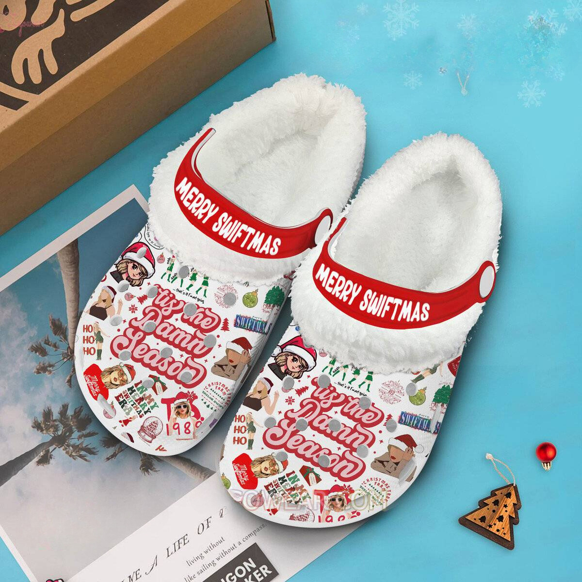 Merry Swiftmas Tis The Damn Season Fleece Lined Clogs