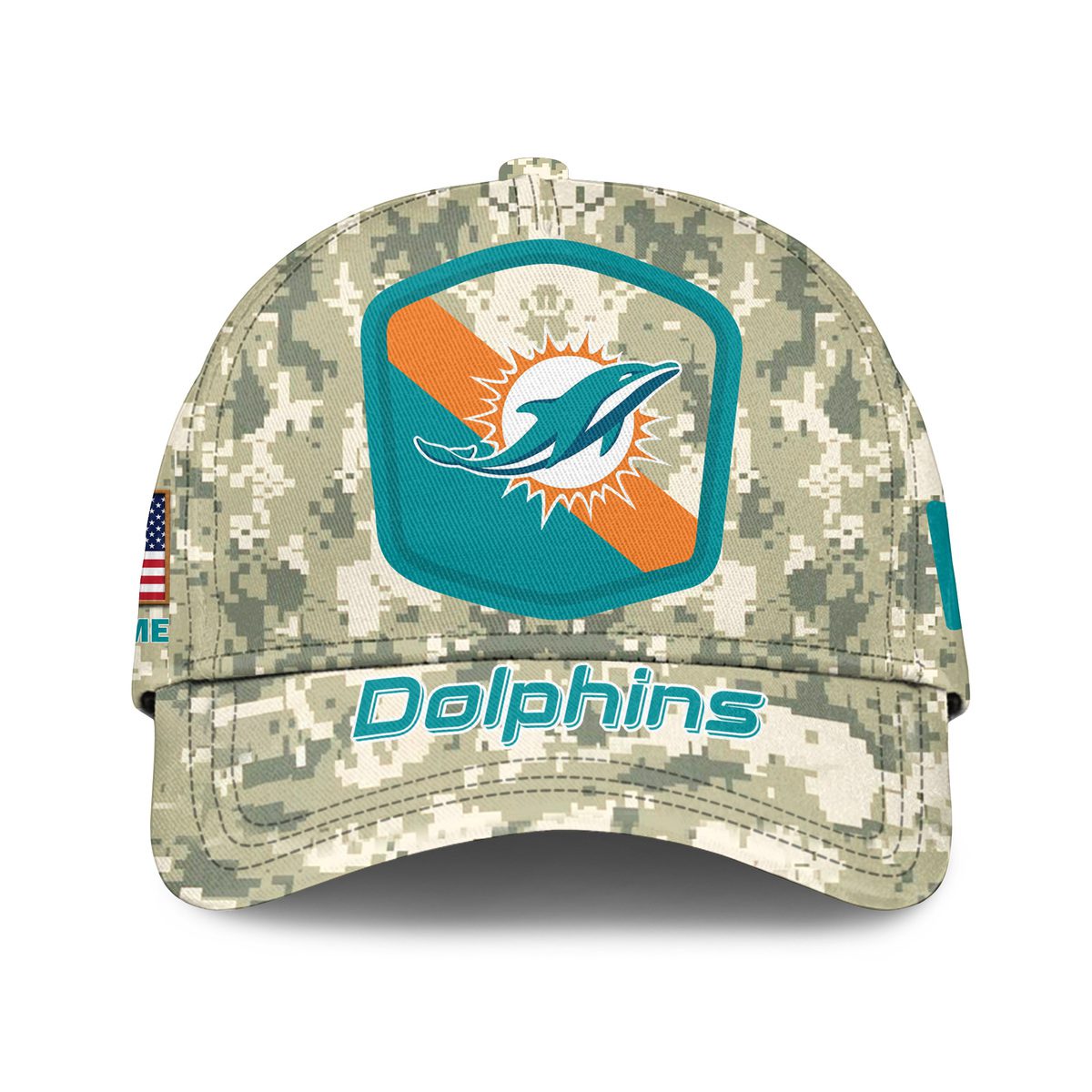 Miami Dolphins Camo Salute To Service Personalized Classic Baseball Cap