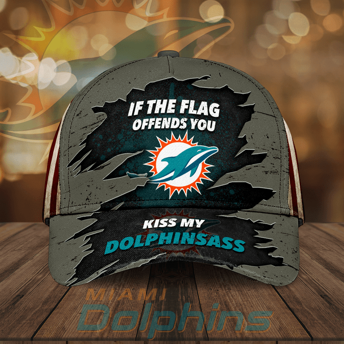 Miami Dolphins If The Flag Offends You Kiss My Dolphinsass 3D Classic Baseball Cap CNI2164
