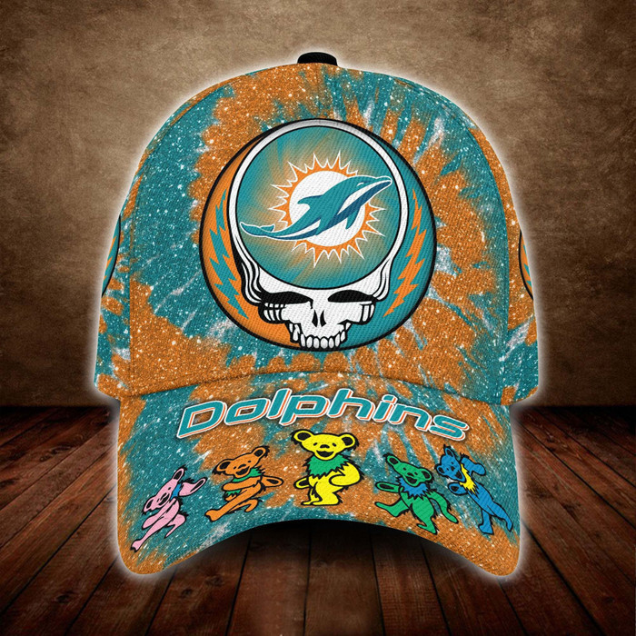 Miami Dolphins x Grateful Dead 3D Classic Baseball Cap CNI1339