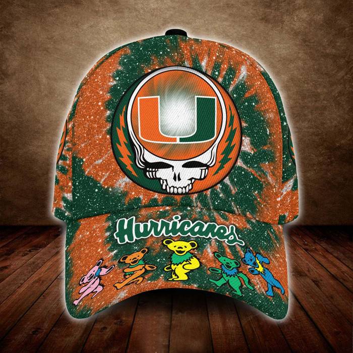 Miami Hurricanes And Grateful Dead Band 3D BaseBall Cap CNI673