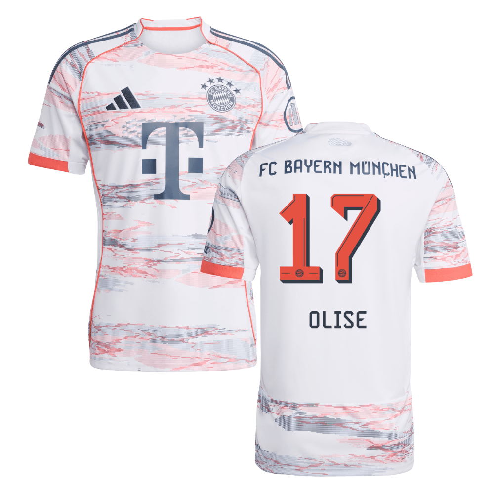 Michael Olise #17 Bayern Munich 2025-26 Away Men Jersey - White