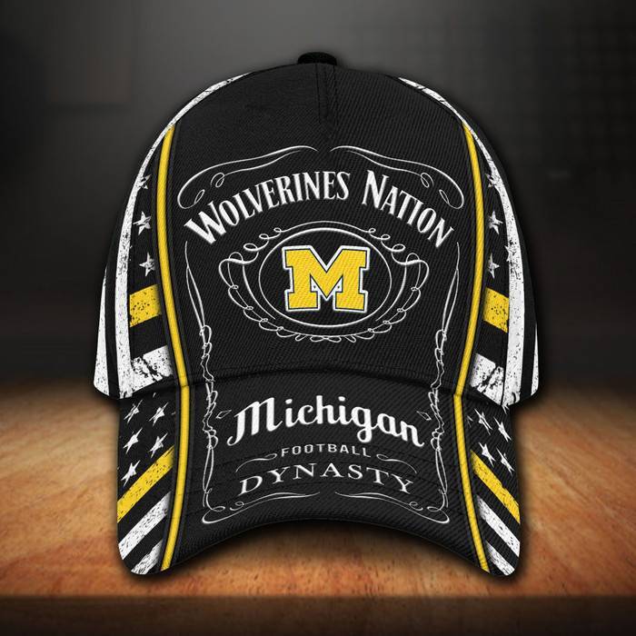 Michigan Wolverines x Jack Daniels 3D Classic Baseball Cap CNI1171