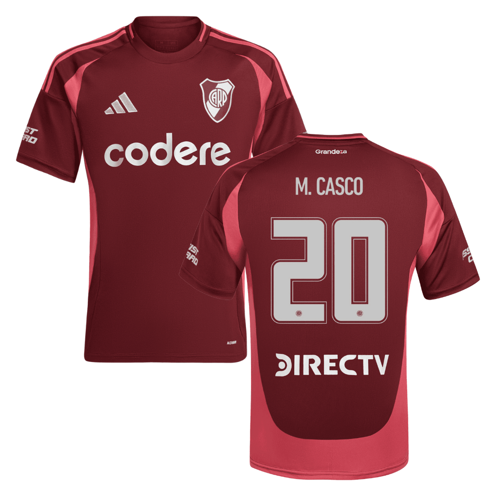 Milton Casco 20 River Plate 2024-25 Away Match Jersey - Crimson