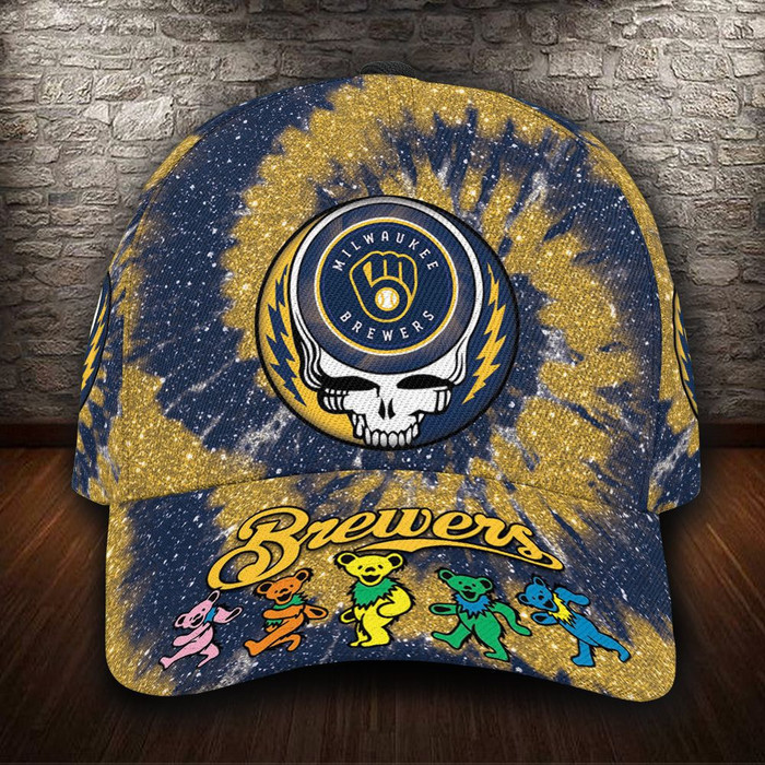 Milwaukee Brewers And Grateful Dead Band 3D BaseBall Cap CNI788