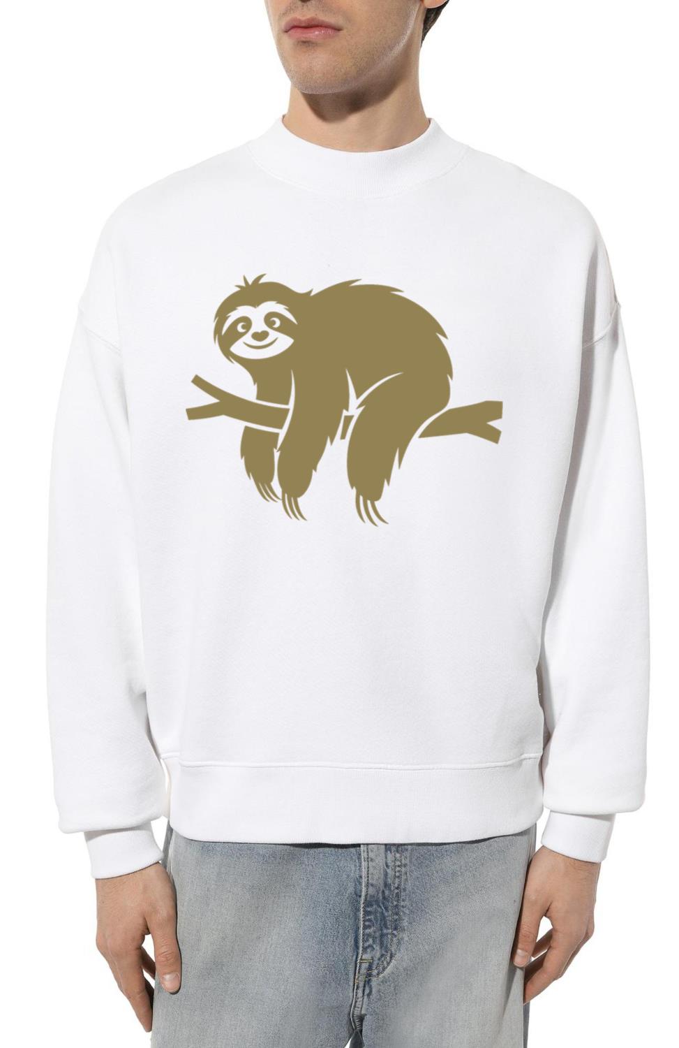 Minimalist sloth relaxed on a branch - Unisex Sweatshirt