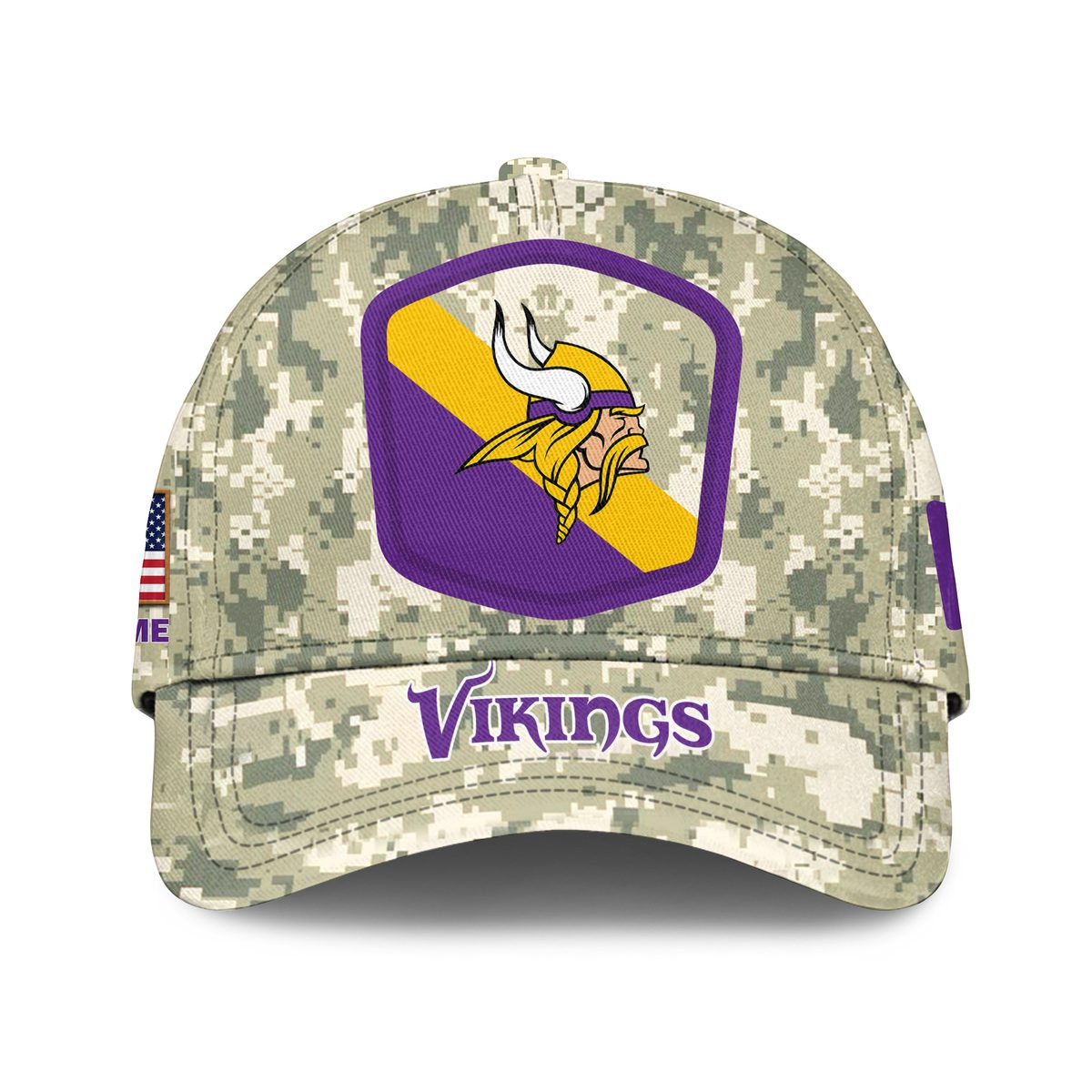Minnesota Vikings Camo Salute To Service Personalized Classic Baseball Cap