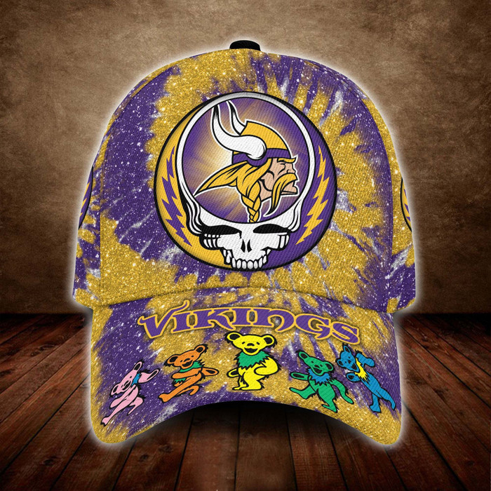 Minnesota Vikings x Grateful Dead 3D Classic Baseball Cap CNI1083