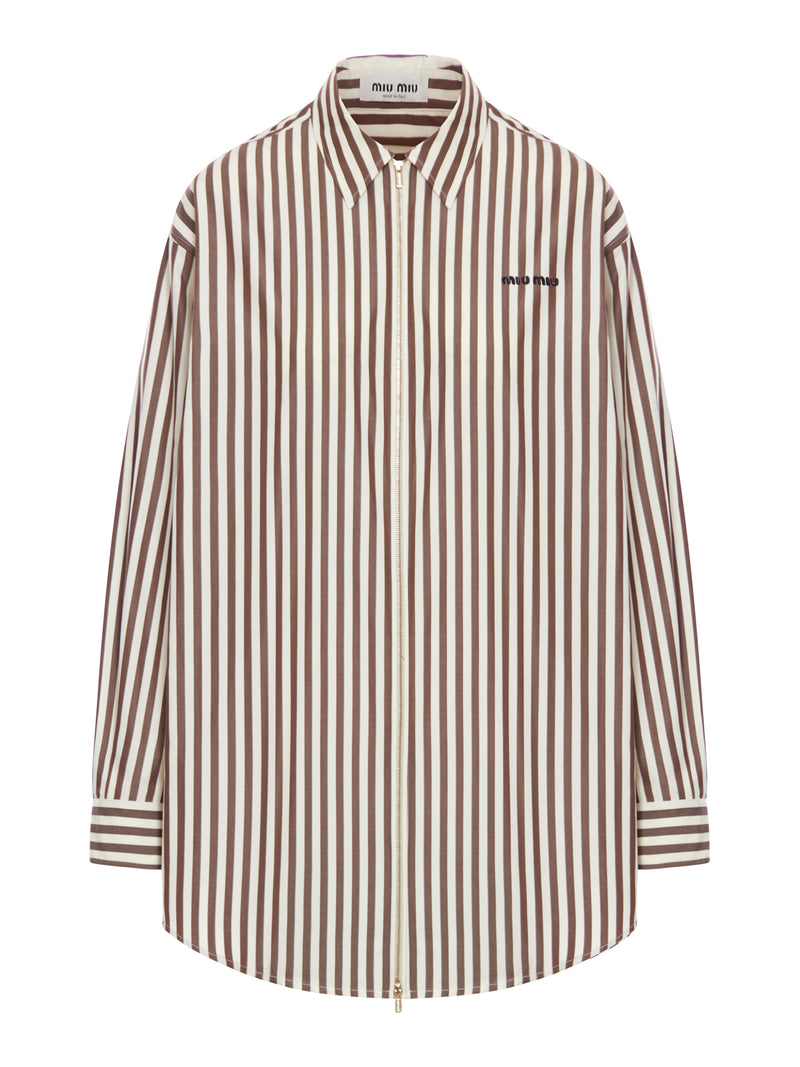 Miu Miu OVERSIZED STRIPED SHIRT WITH LOGO