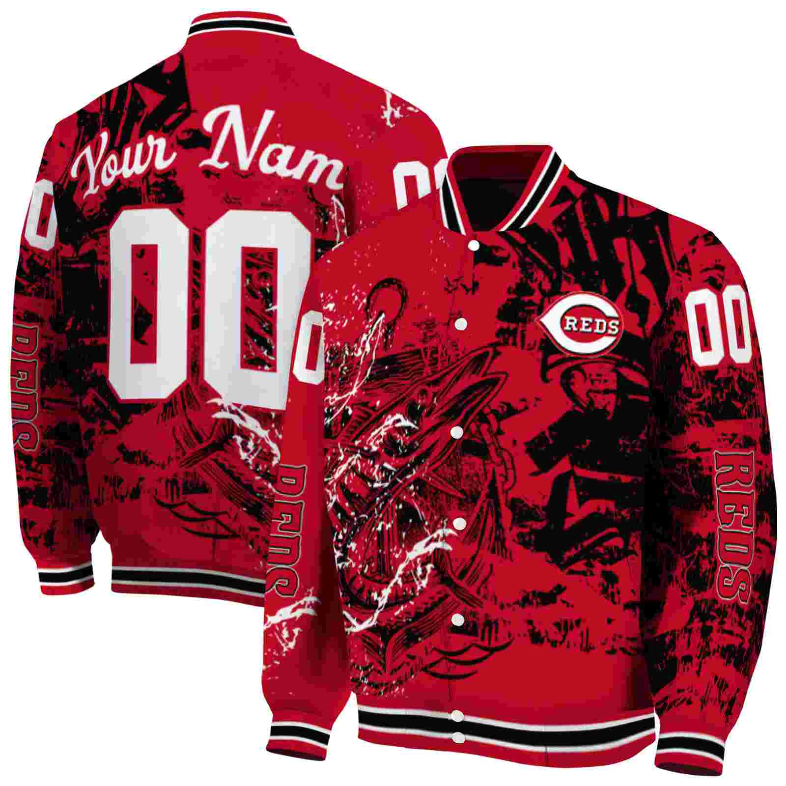 MLB Cincinnati Reds Fishing Art Red Custom Baseball Jacket Sport Fans Gear