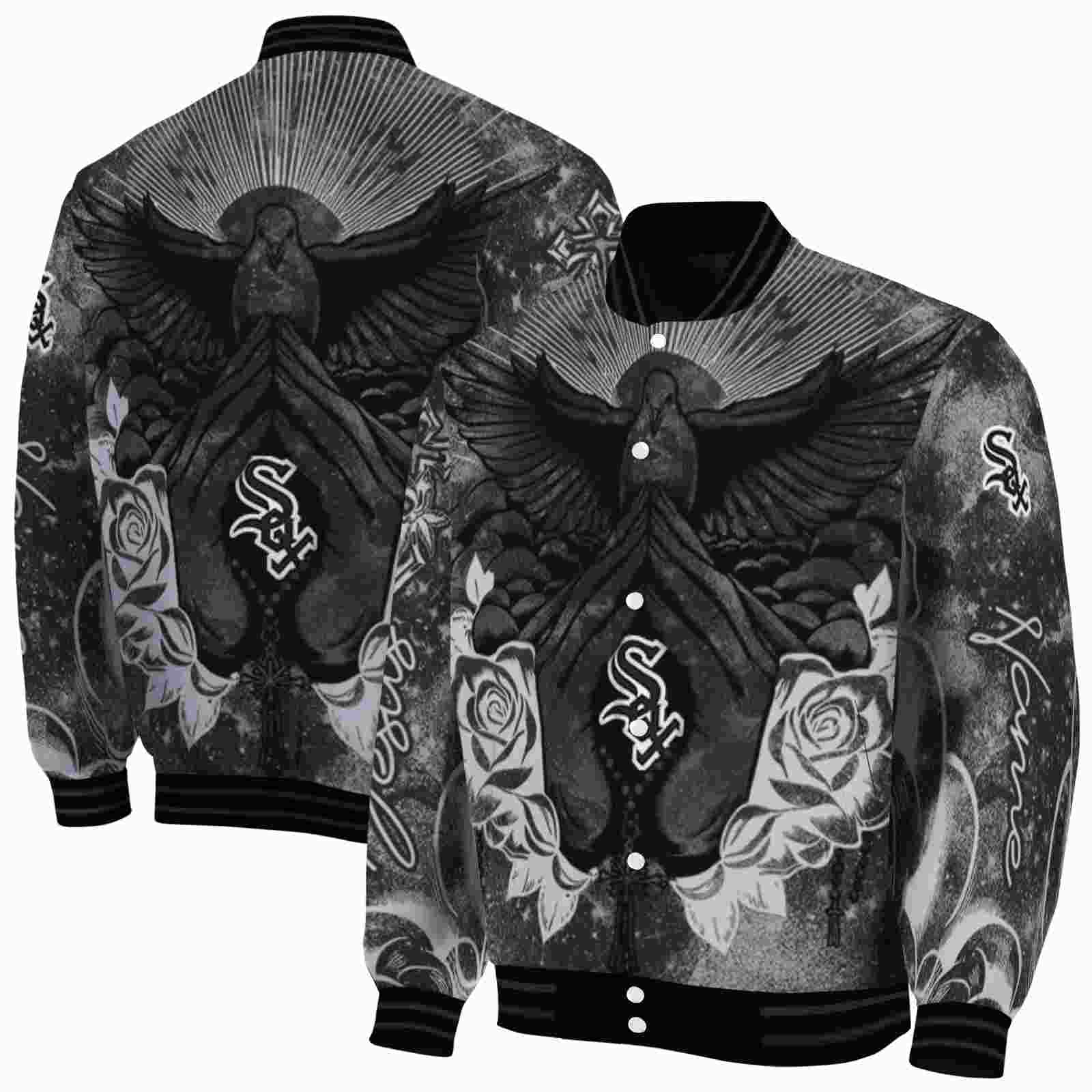 MLB Customized Chicago White Sox Praying Hands Black Custom Baseball Jacket Sport Fans Gear