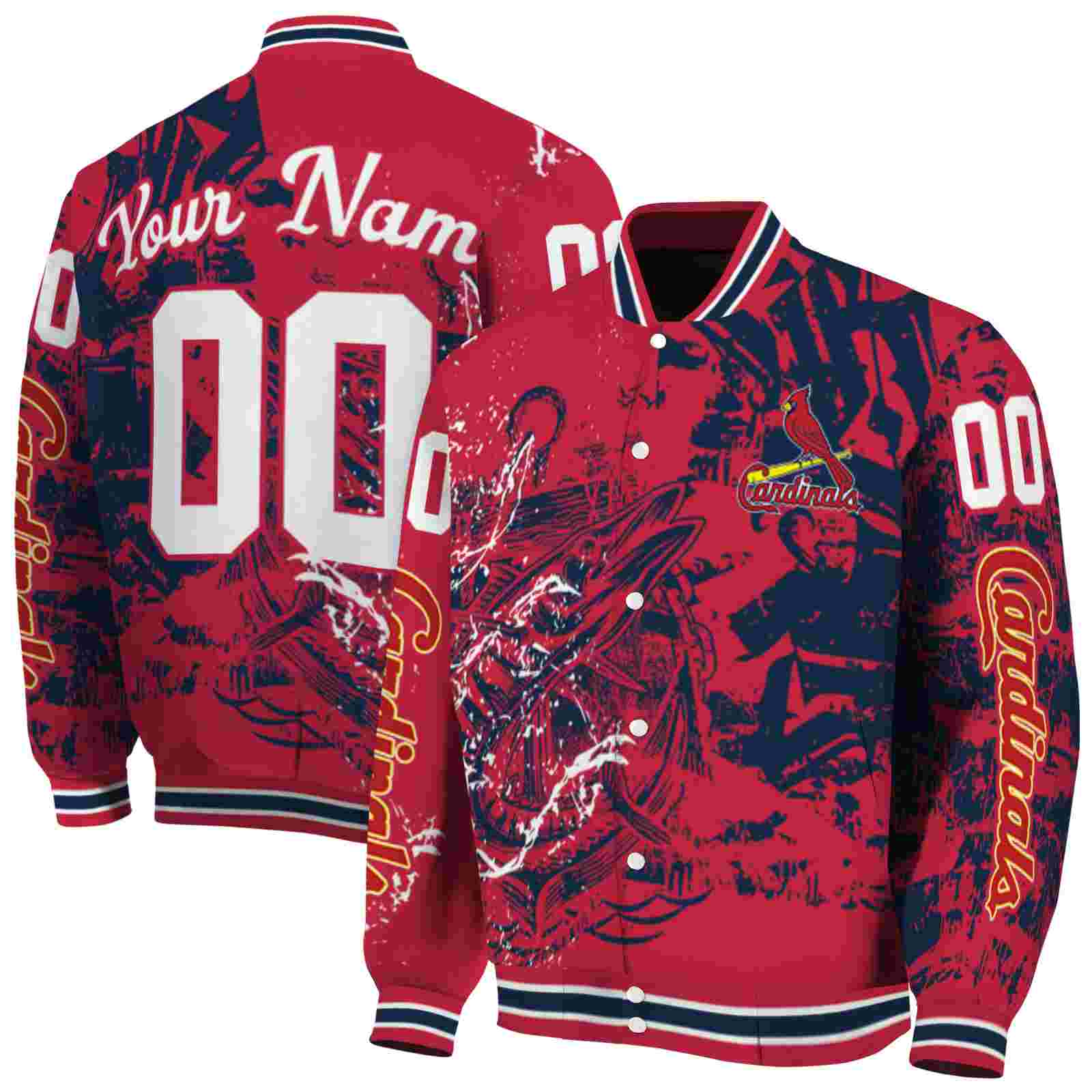 MLB St. Louis Cardinals Fishing Art Red Custom Baseball Jacket Sport Fans Gear