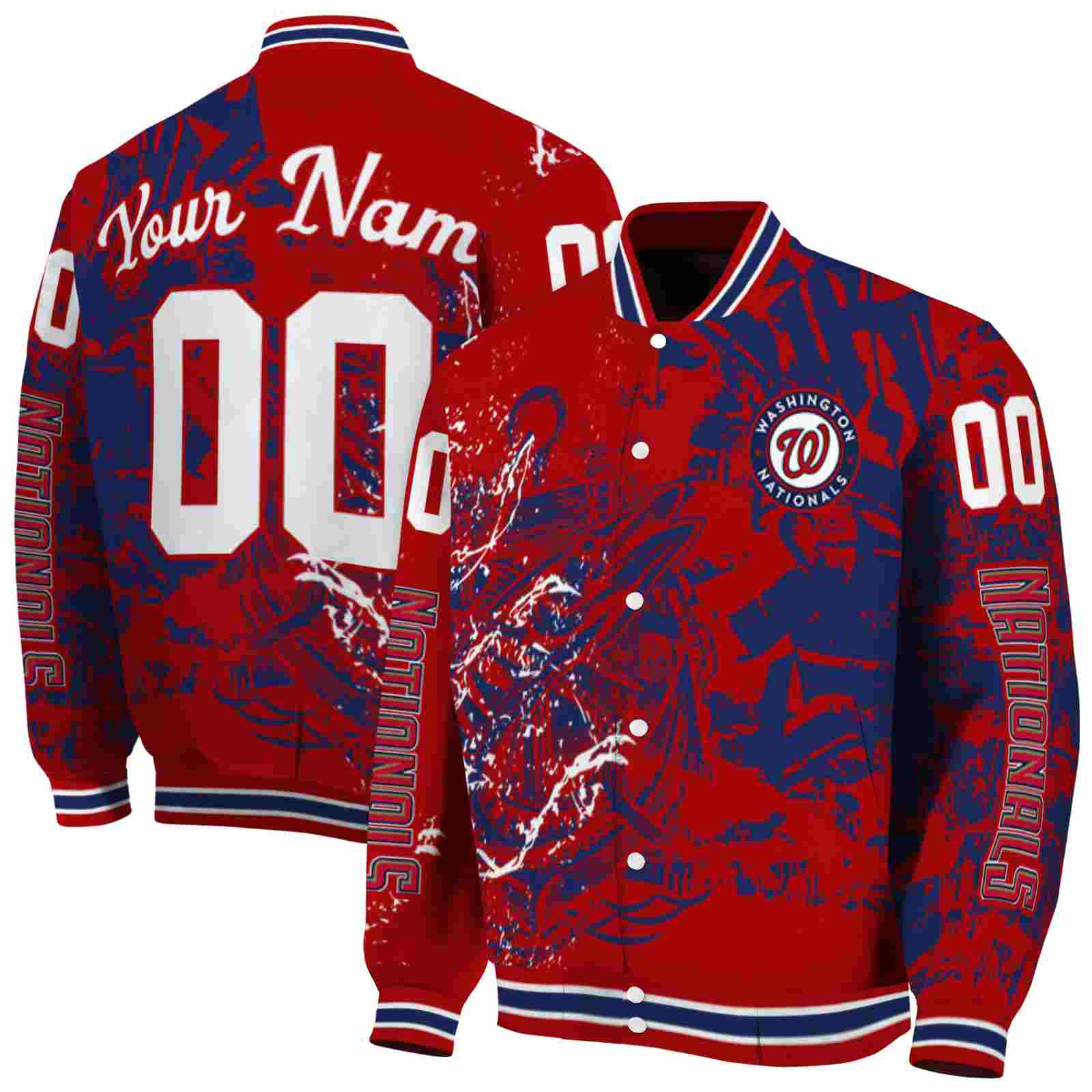 MLB Washington Nationals Fishing Art Red Custom Baseball Jacket Sport Fans Gear