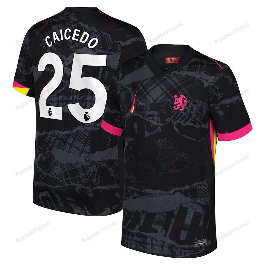 Moises Caicedo 25 Chelsea 2024/25 Third Men Jersey - Black