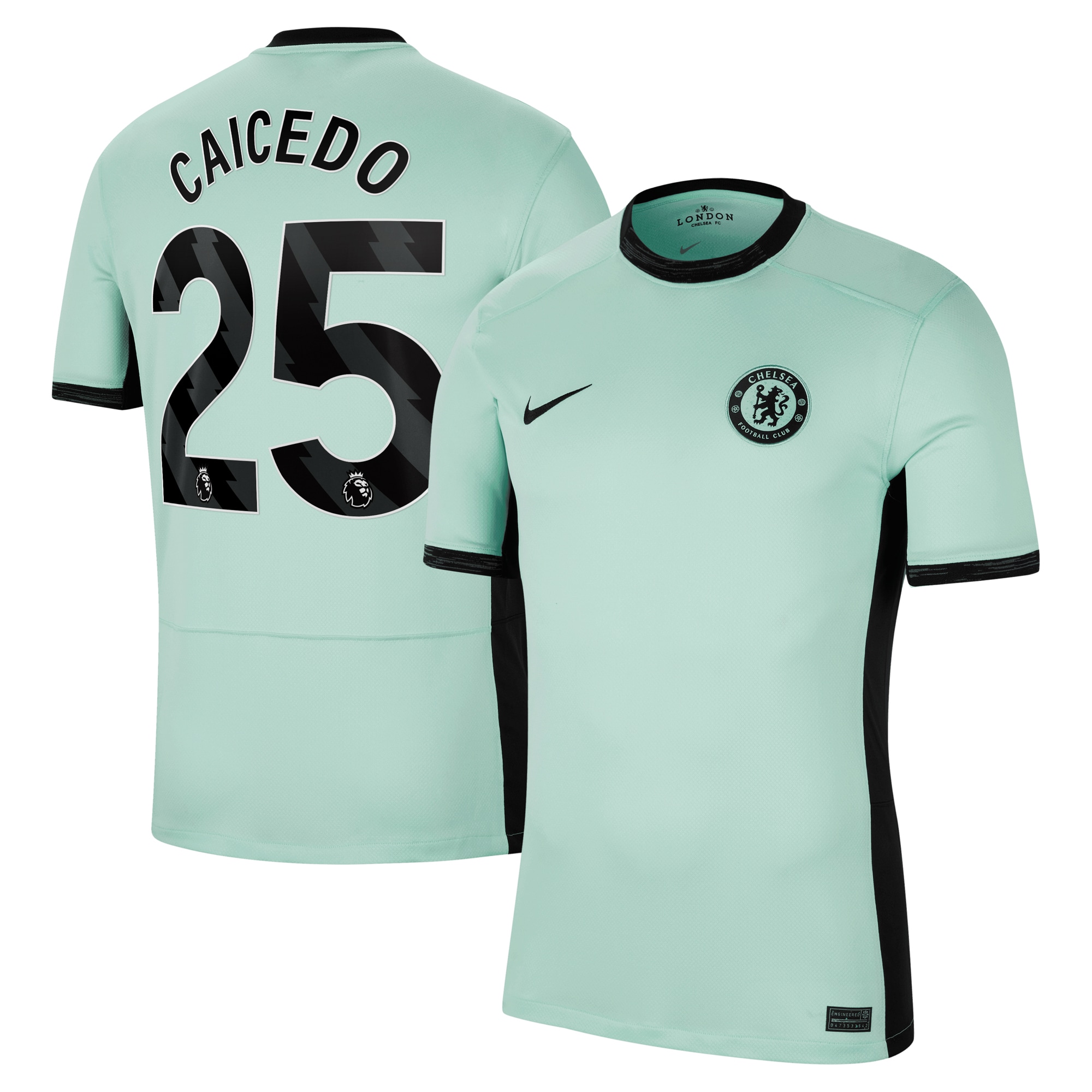 Moises Caicedo Chelsea Nike 2023/24 Third Stadium Replica Player Jersey - Mint
