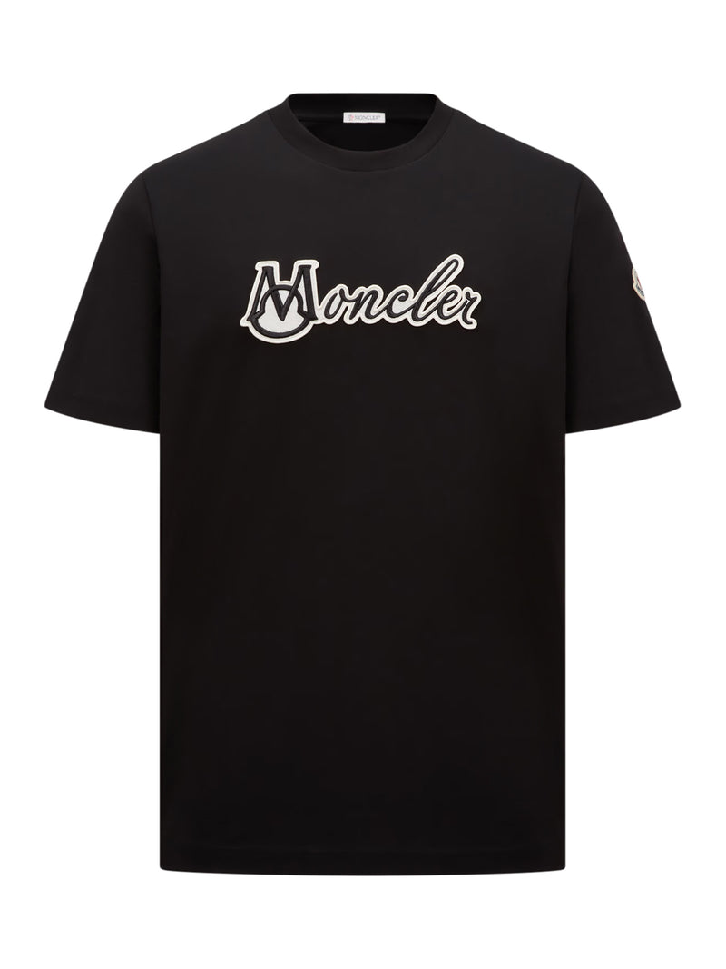 Moncler EMBROIDERED VARSITY LOGO COTTON T-SHIRT