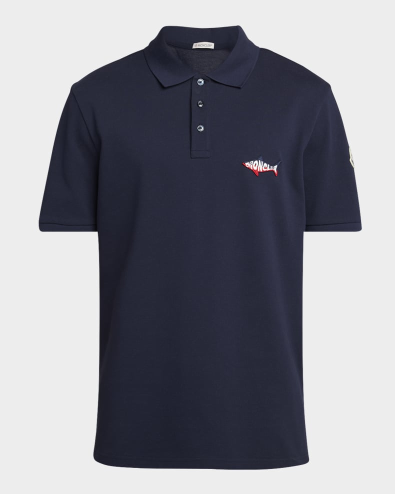 Moncler Men's Shark Pique Polo Shirt Dark blue