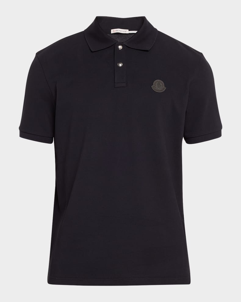 Moncler Men's Small Logo Polo Shirt Blue