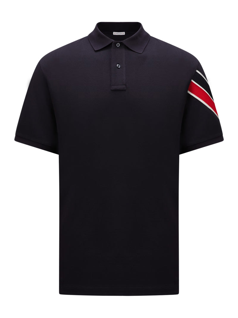 Moncler TRICOLOUR-TRIMMED COTTON PIQUET T-SHIRT