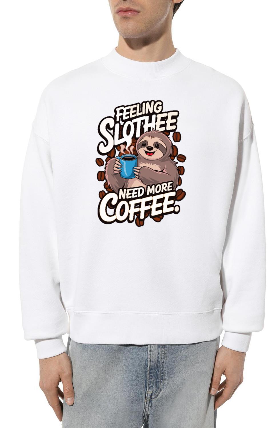 Morning Person Gift Slothee need more coffee - Unisex Sweatshirt