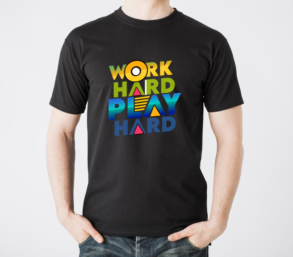 Motivation quote T-shirts play hard work hard - Unisex Standard T-Shirt