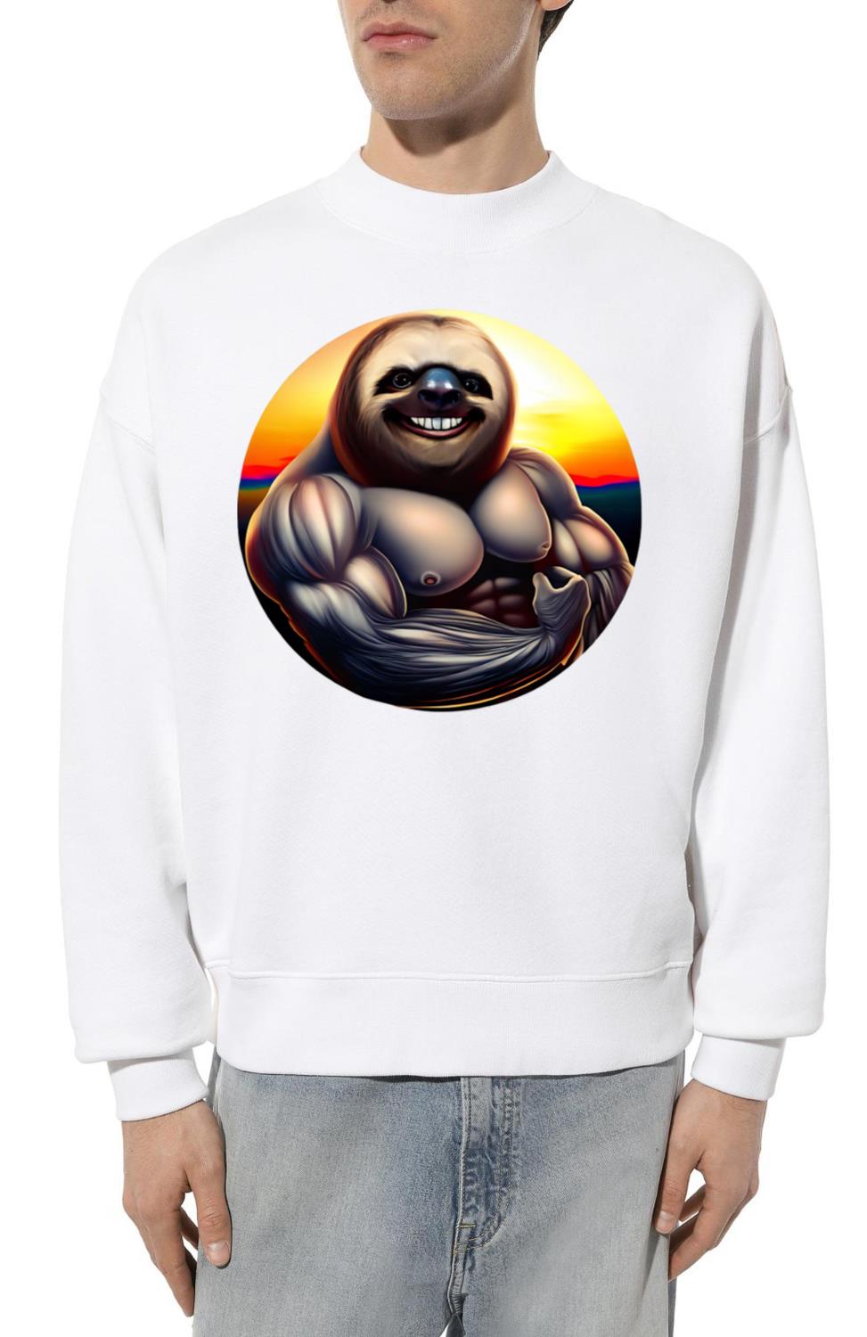 Muscular sloth at sunset_2 - Unisex Sweatshirt