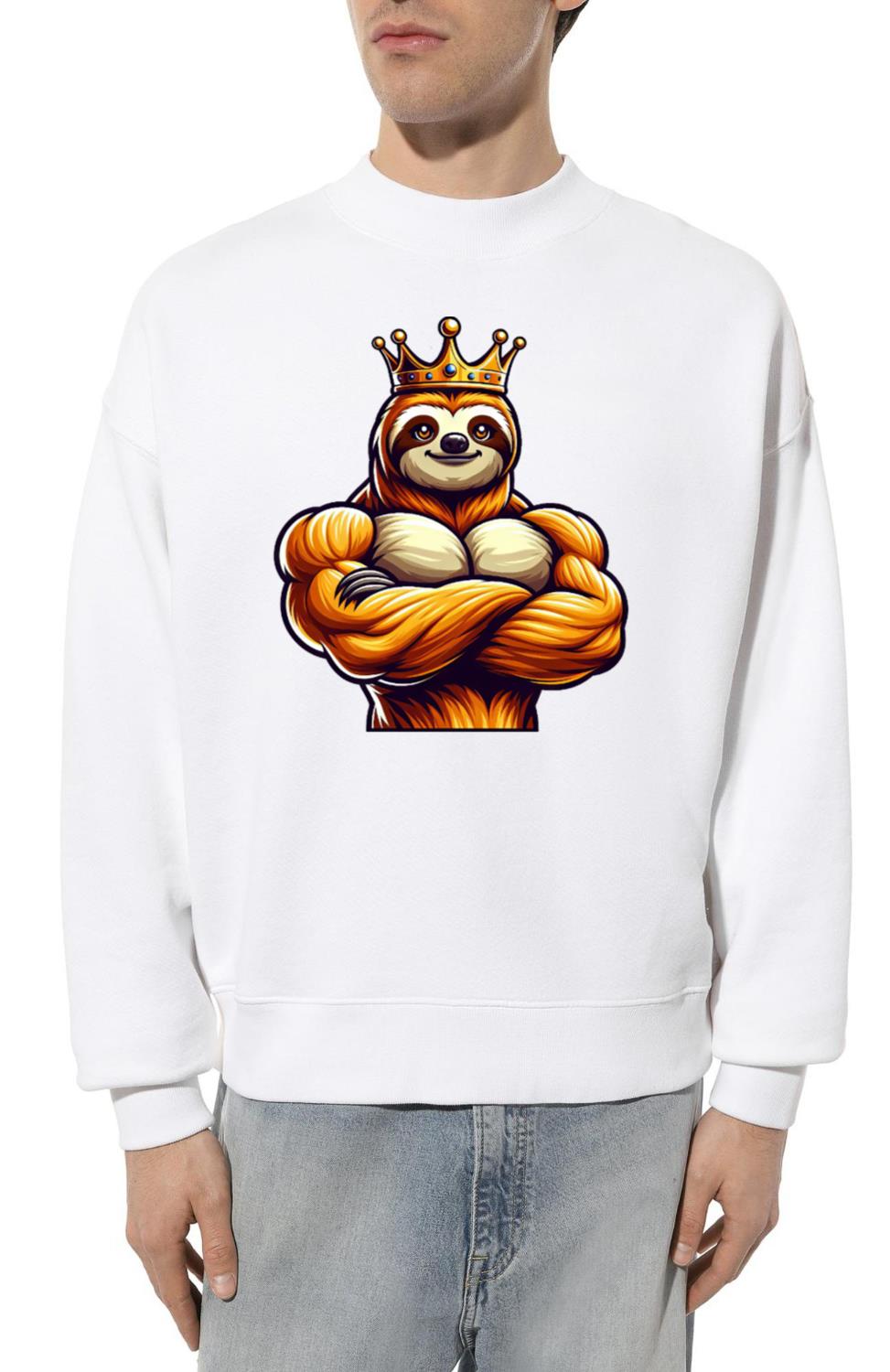 Muscular Sloth King Fitness Workout - Unisex Sweatshirt