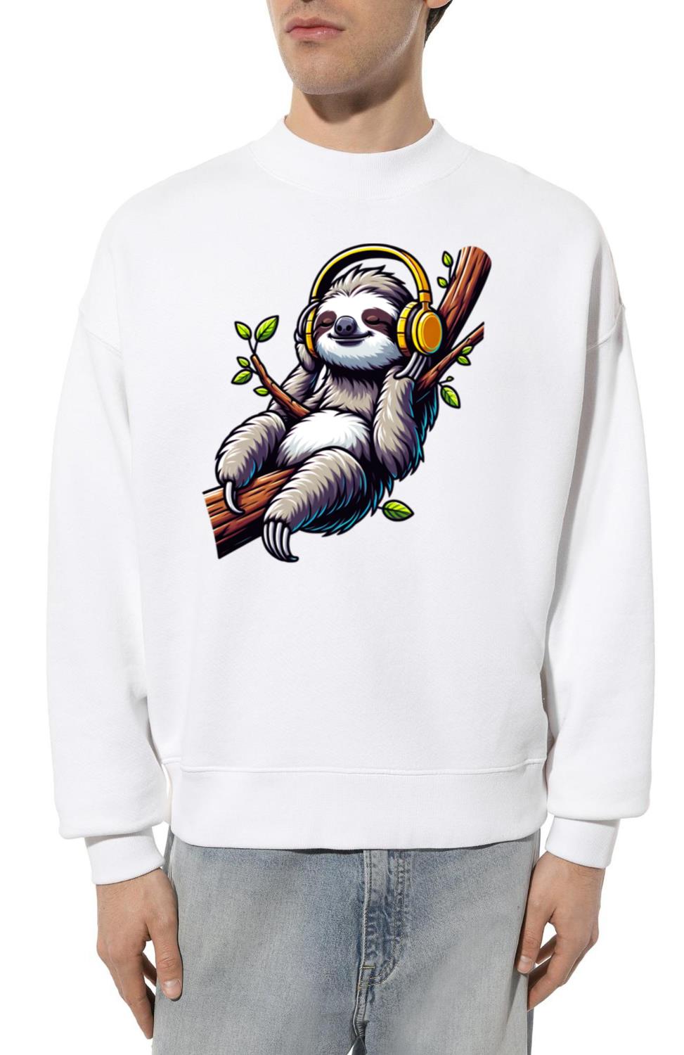 Musical Bliss Sloth Hanging for a Sloth Fan - Unisex Sweatshirt