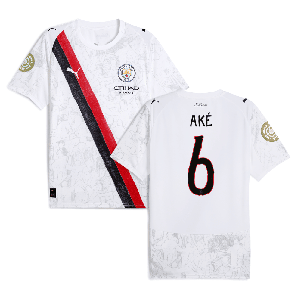 Nathan Ak 6 Manchester City x KidSuper 2025/26 FIFA Club World Cup 25 USA Patch Men Jersey - White