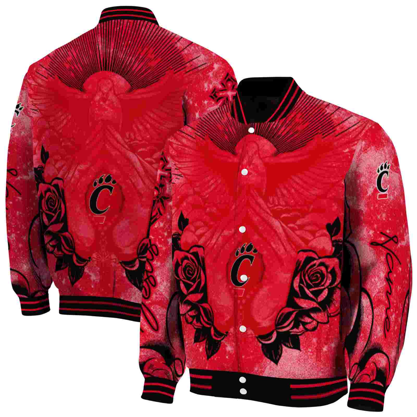 NcaaCincinnati Bearcats Praying Hands Red Custom Baseball Jacket Sport Fans Gear