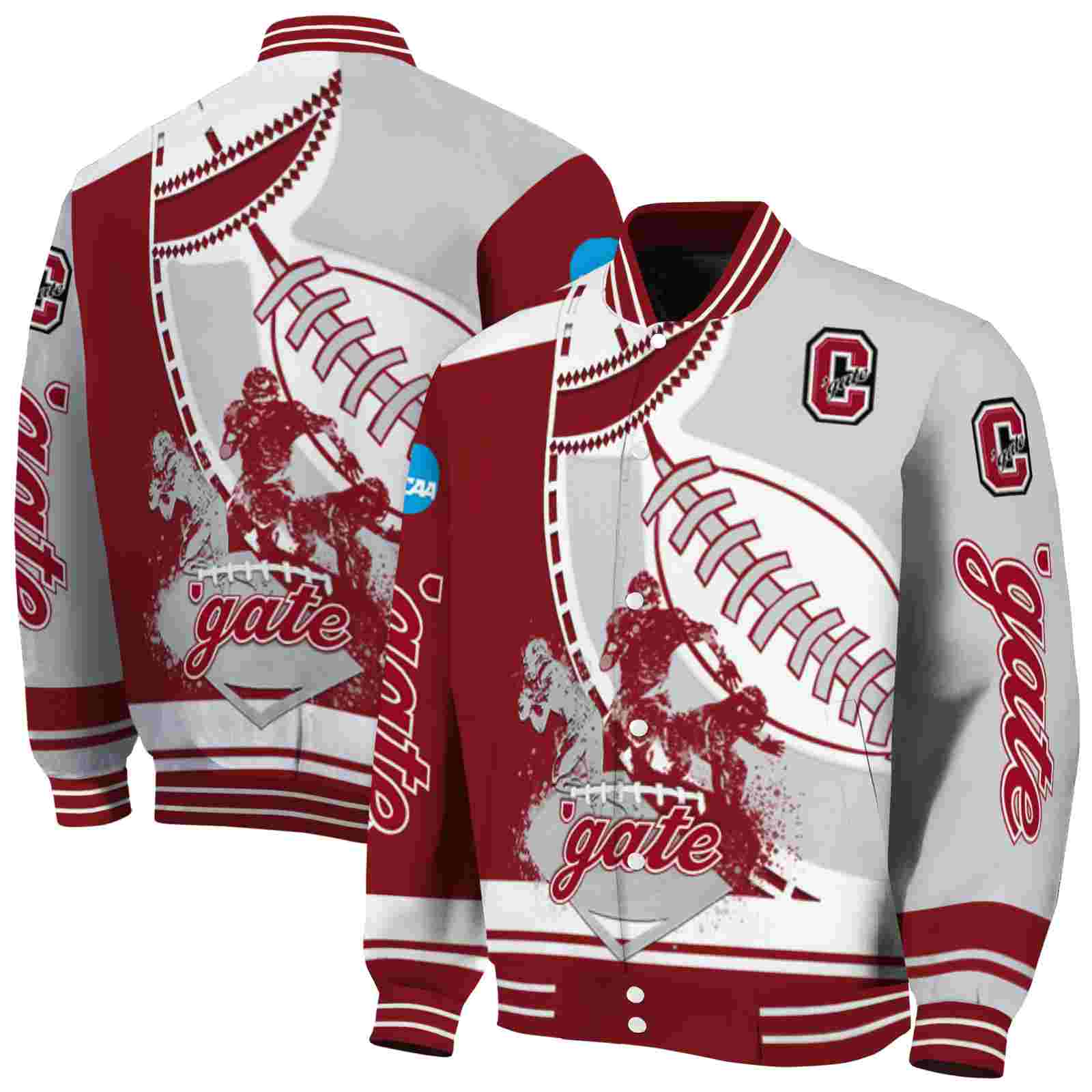 NcaaColgate Raiders Baseball Stitching Gray White Custom Baseball Jacket Sport Fans Gear