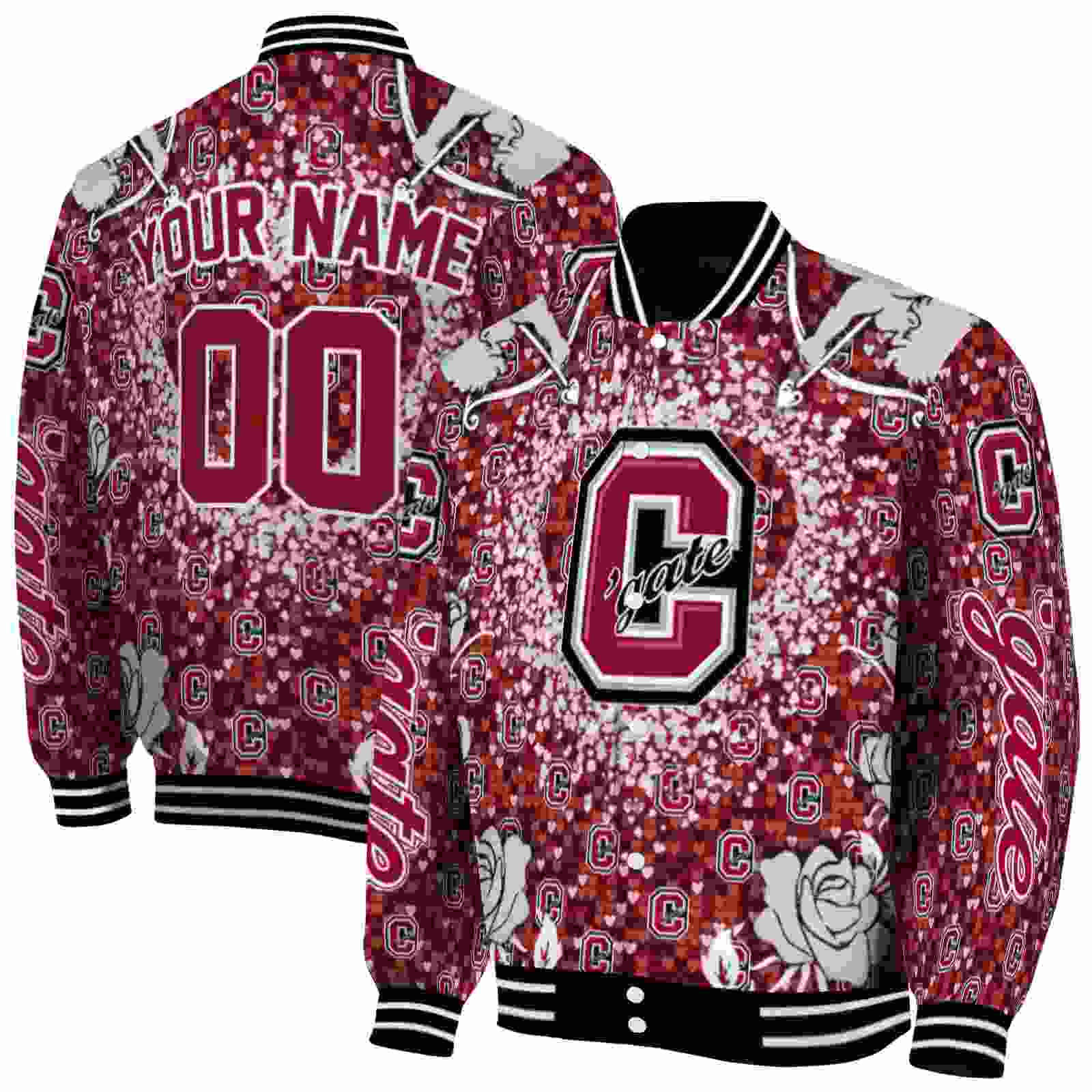 NcaaCustomized Colgate Raiders Heart Explosion Maroon Custom Baseball Jacket Sport Fans Gear