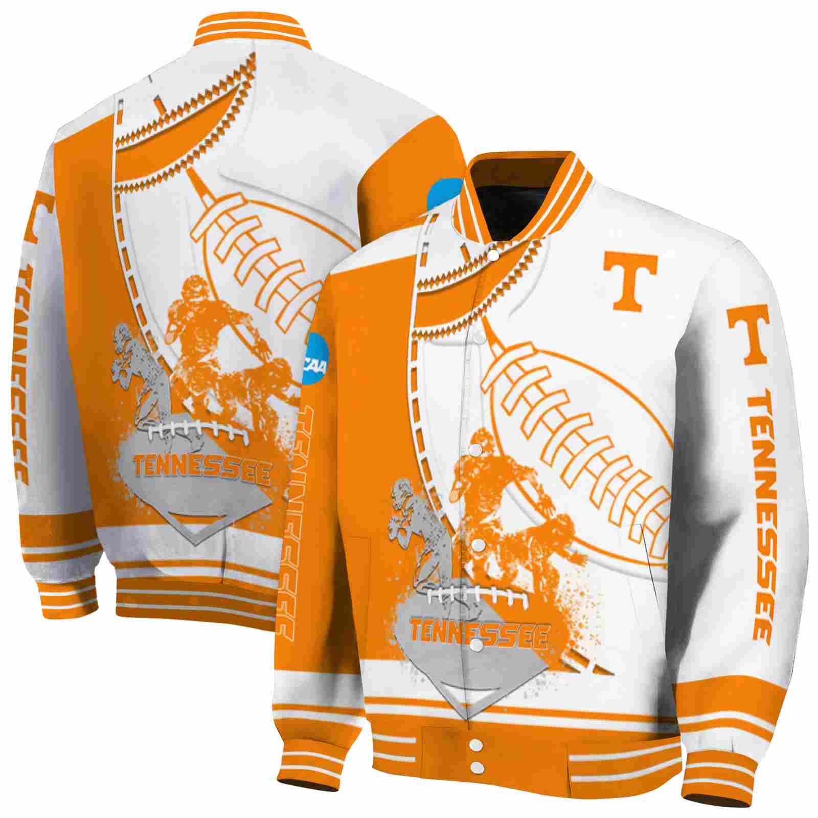 NcaaTennessee Volunteers Baseball Stitching White Custom Baseball Jacket Sport Fans Gear