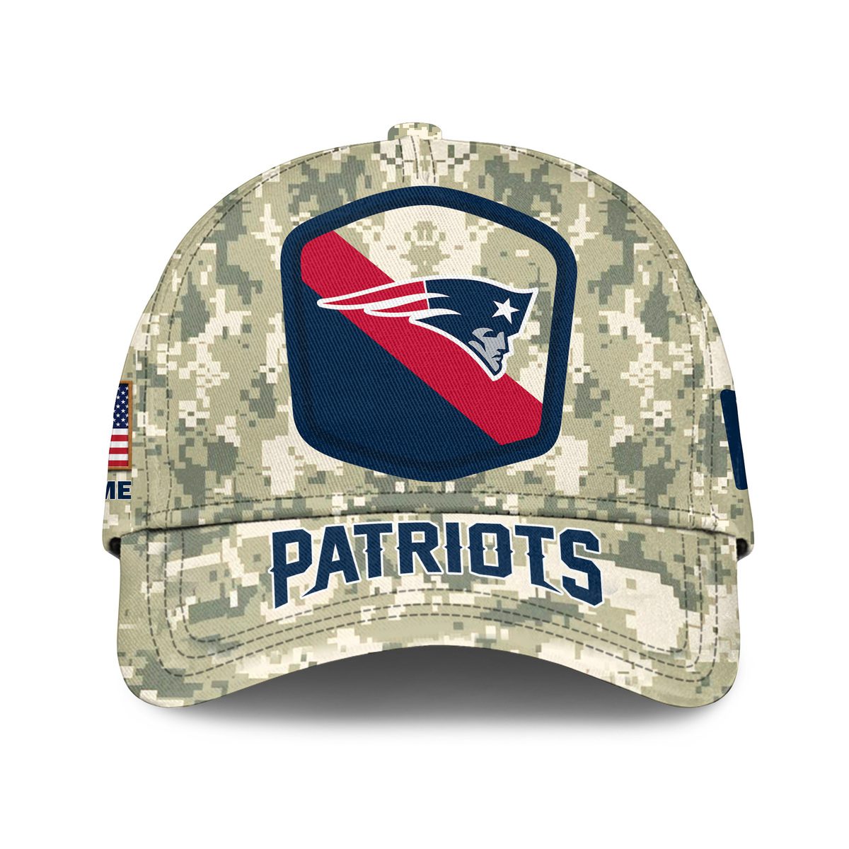 New England Patriots Camo Salute To Service Personalized Classic Baseball Cap