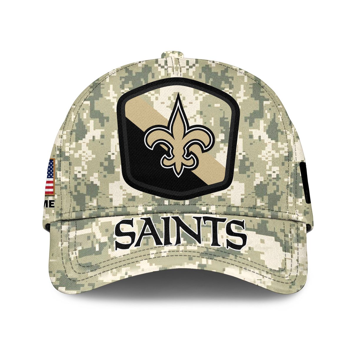 New Orleans Saints Camo Salute To Service Personalized Classic Baseball Cap
