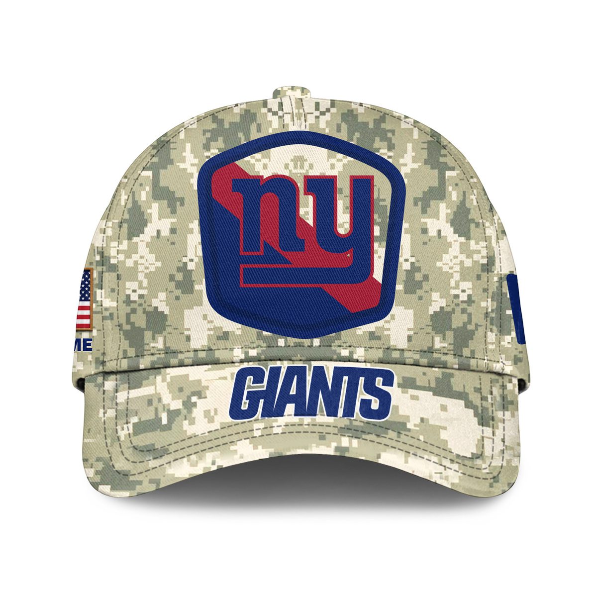 New York Giants Camo Salute To Service Personalized Classic Baseball Cap