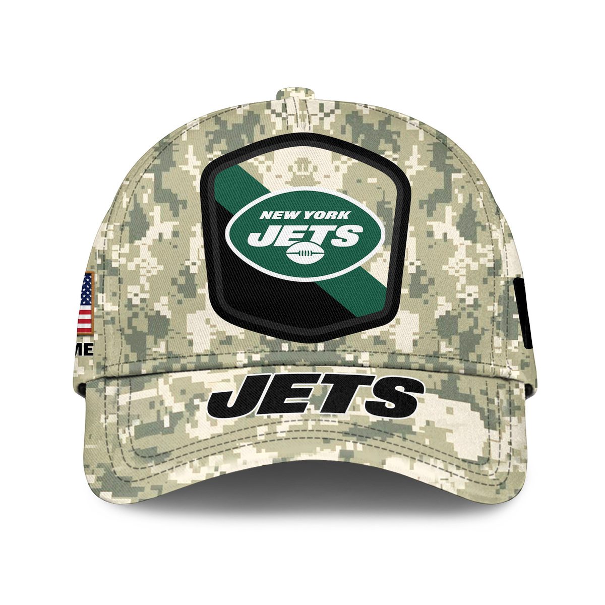 New York Jets Camo Salute To Service Personalized Classic Baseball Cap