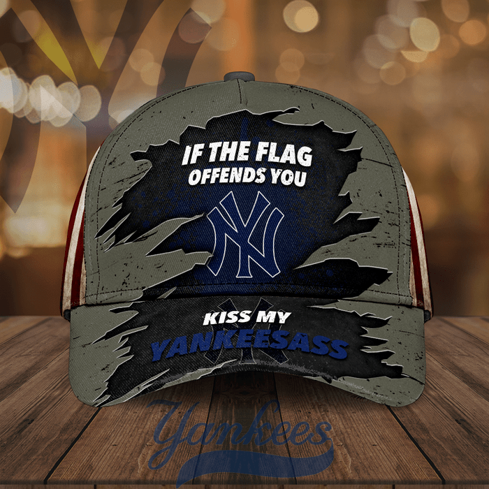 New York Yankees If The Flag Offends You Kiss My Yankeesass Baseball Cap CNI2105