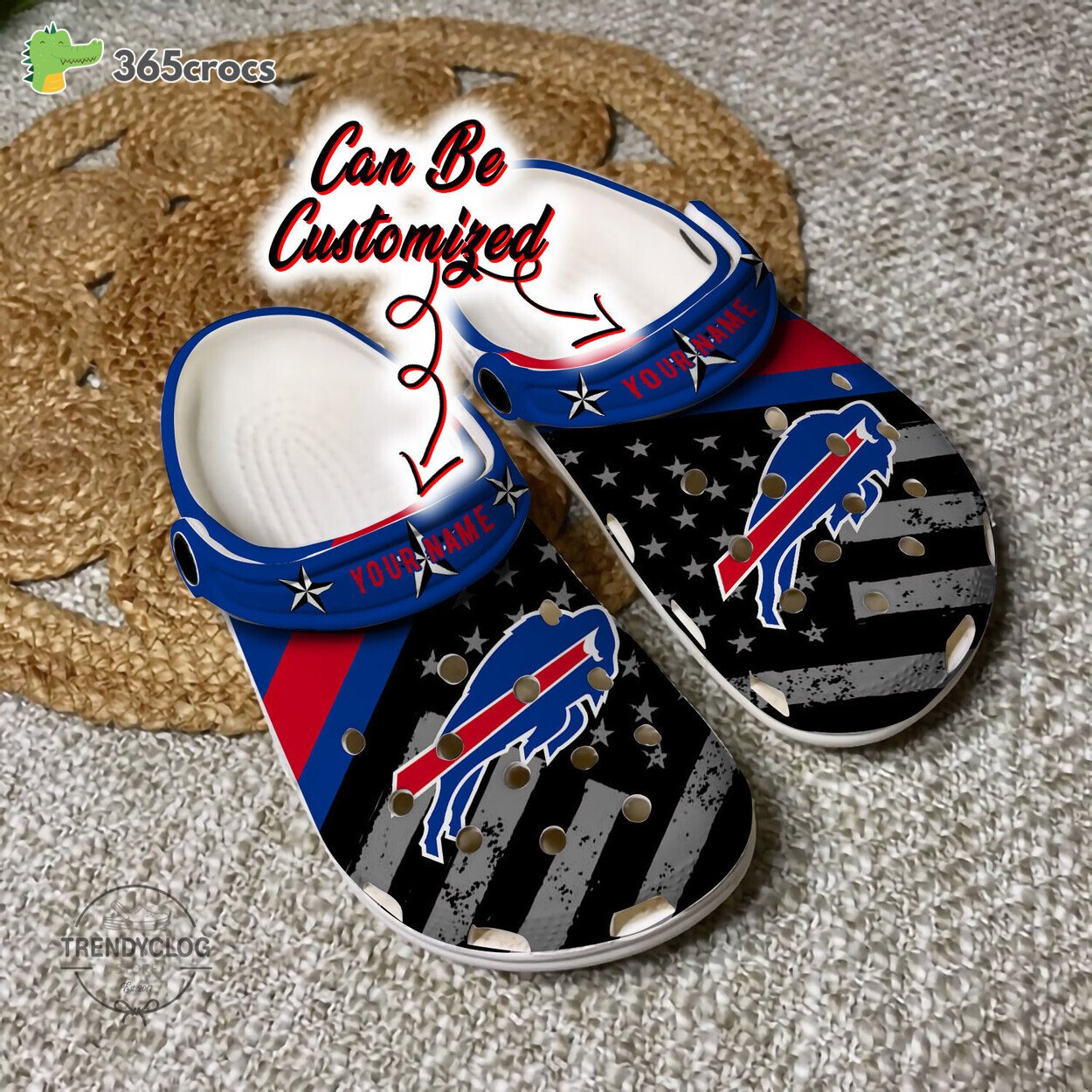 Nfl Buffalo Bills American Flag Clog Shoes