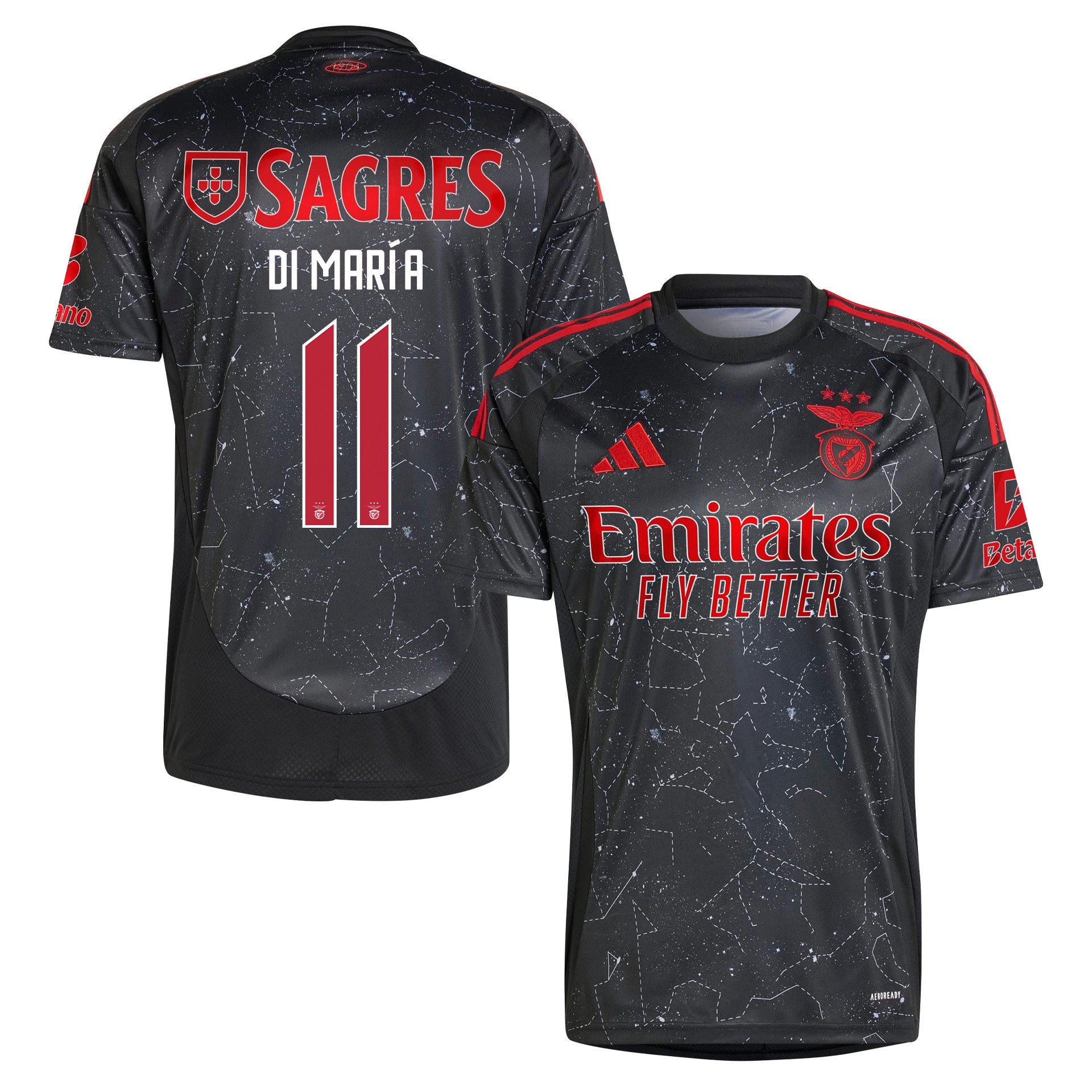 ngel Di Mara 11 S.L. Benfica 2024/25 Away Men Jersey - Black